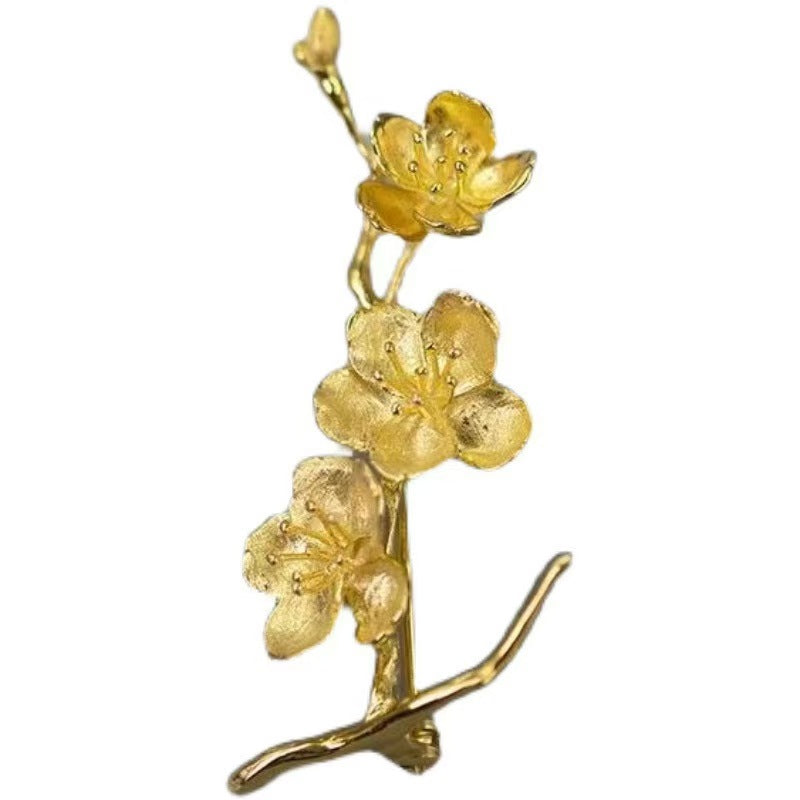 Sakura Elegant Chinese Style Cherry Blossom Brooch | Designer Statement Pin for Office & Gifting