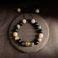 New Chinese Style Natural Stone Adjustable Bracelet | Unisex Vintage Hip Hop Beaded Wristband 10mm Kestrel Stone Jewelry