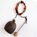 Natural Mixed Bodhi Seed Wooden Bell Ornament | Handmade New Chinese Style Dried Fruit Shell Hanging Charm