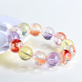 Natural Multi-Color Koi Phantom Quartz Single Strand Bracelet | 7~7.8mm Unique Inclusion Healing Crystal Bracelet for Men Women