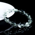 Natural Green Phantom Quartz Irregular Barrel Bracelet | 5×8mm Clear Healing Crystal Single Strand Bracelet for Men Women