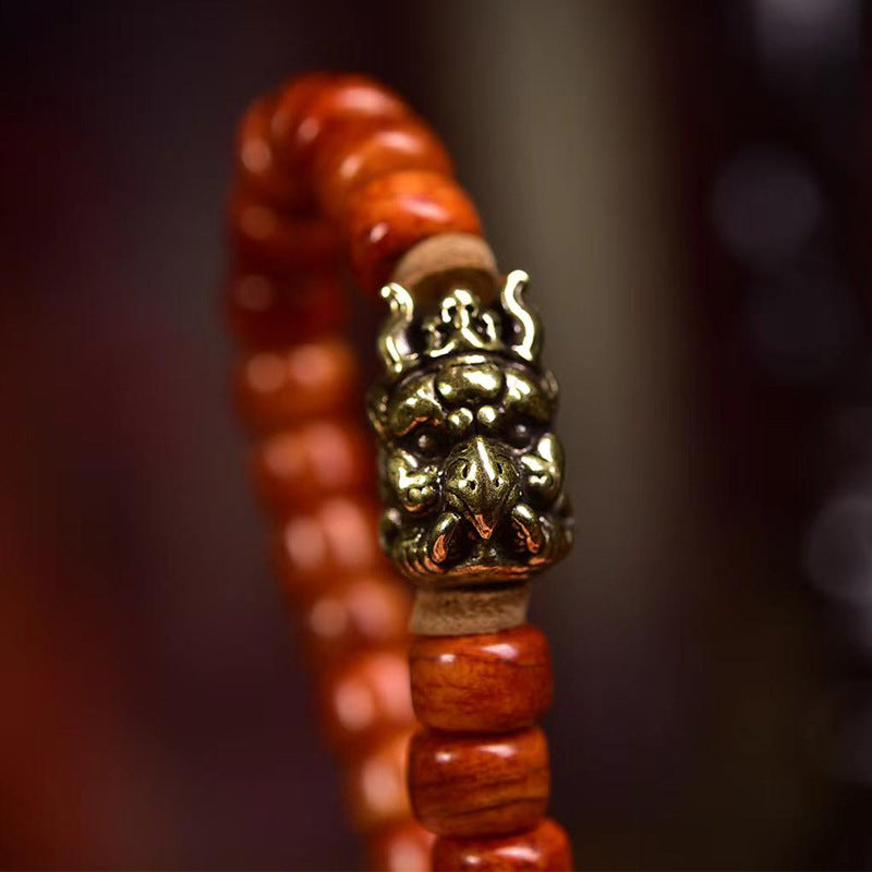 Vintage Oriental Multi-Charm Camel Bone 108 Mala Bead Bracelet | Antique Multi-Layer Tassel Unisex Ethnic Worry Necklace