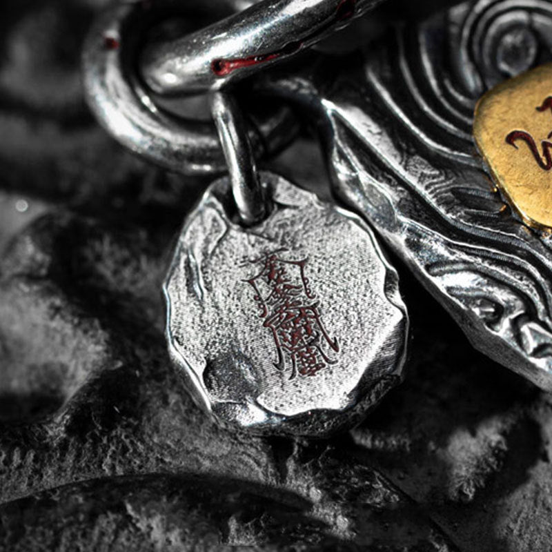 Taoist "Spirit Lion Top Fortune" (Ling Shi Shang Shang Qian) Pendant | Zi Wei Hui Amulet Charm