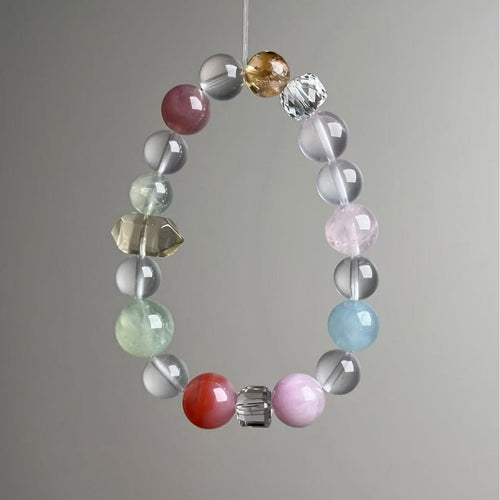 Natural Multi-Stone Crystal Love Bracelet - Front View