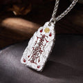 Dansenmonk Silver-Plated Copper Talisman Pendant | Ancient Eastern Protection Energy Amulet