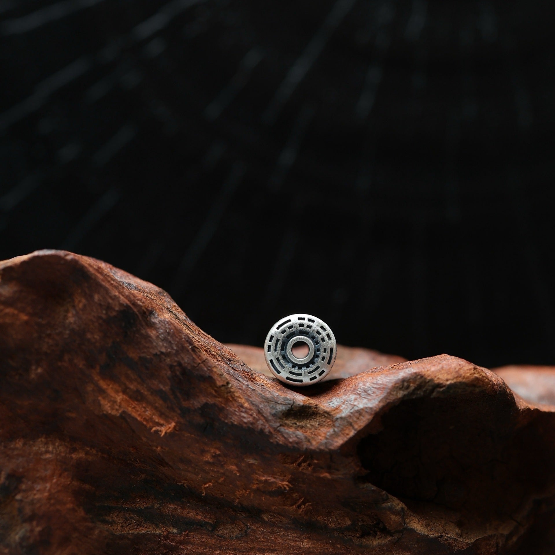 Taoist "Yu Jian Er" Zi Wei Hui Spacer Bead | Antiqued Silver-Plated Copper Protective Talisman for DIY Bracelets & Mala