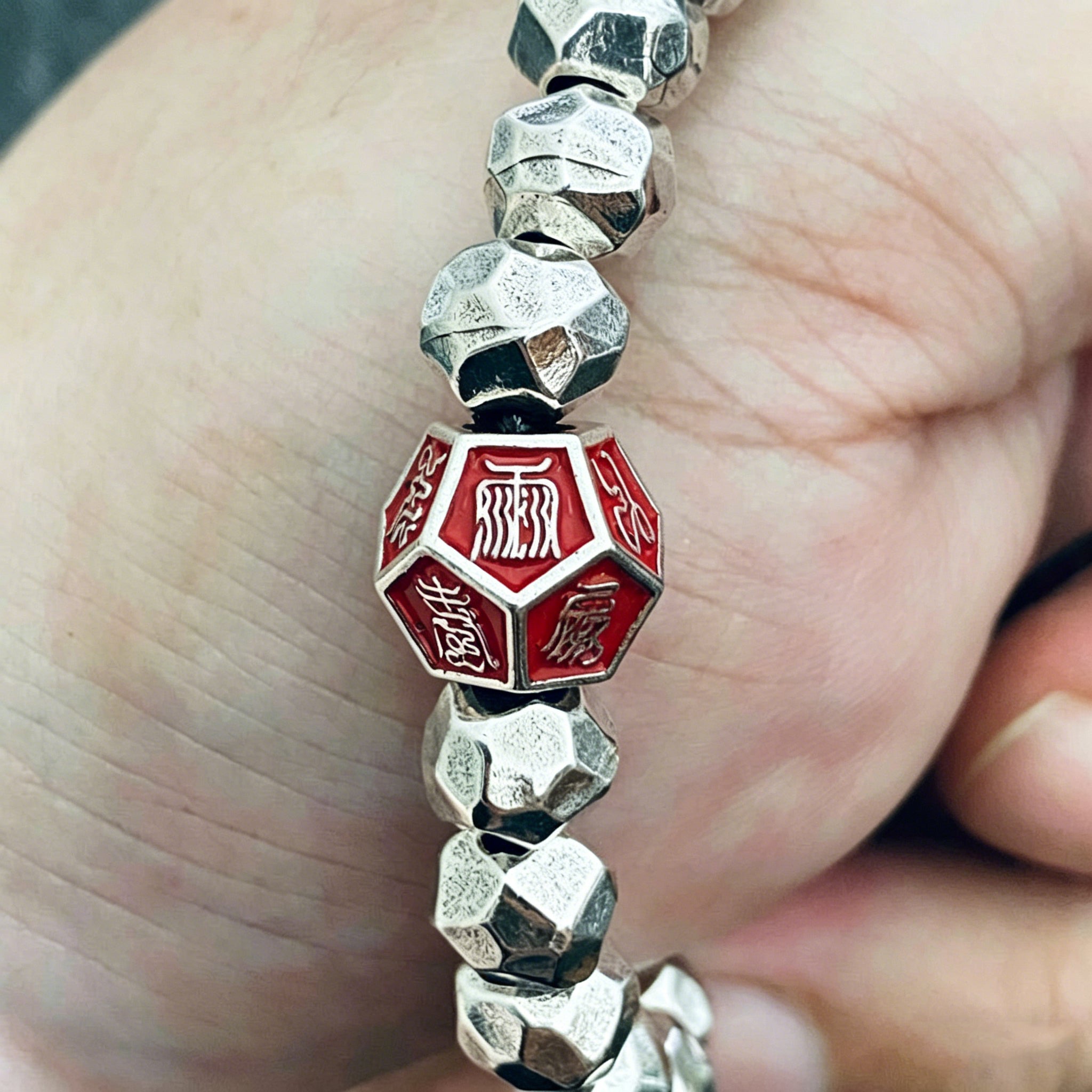 Taoist Lei Zu Cross Heavenly Scripture Spacer Bead | Copper Protective Amulet for DIY Bracelet & Mala