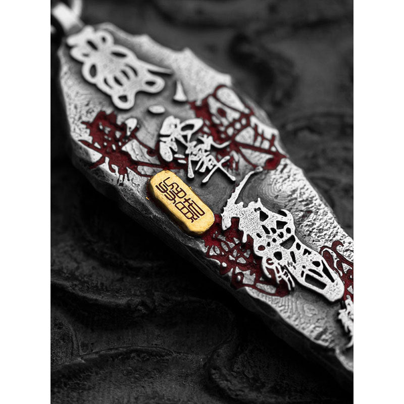 Taoist "Spirit Lion Top Fortune" (Ling Shi Shang Shang Qian) Pendant | Zi Wei Hui Amulet Charm