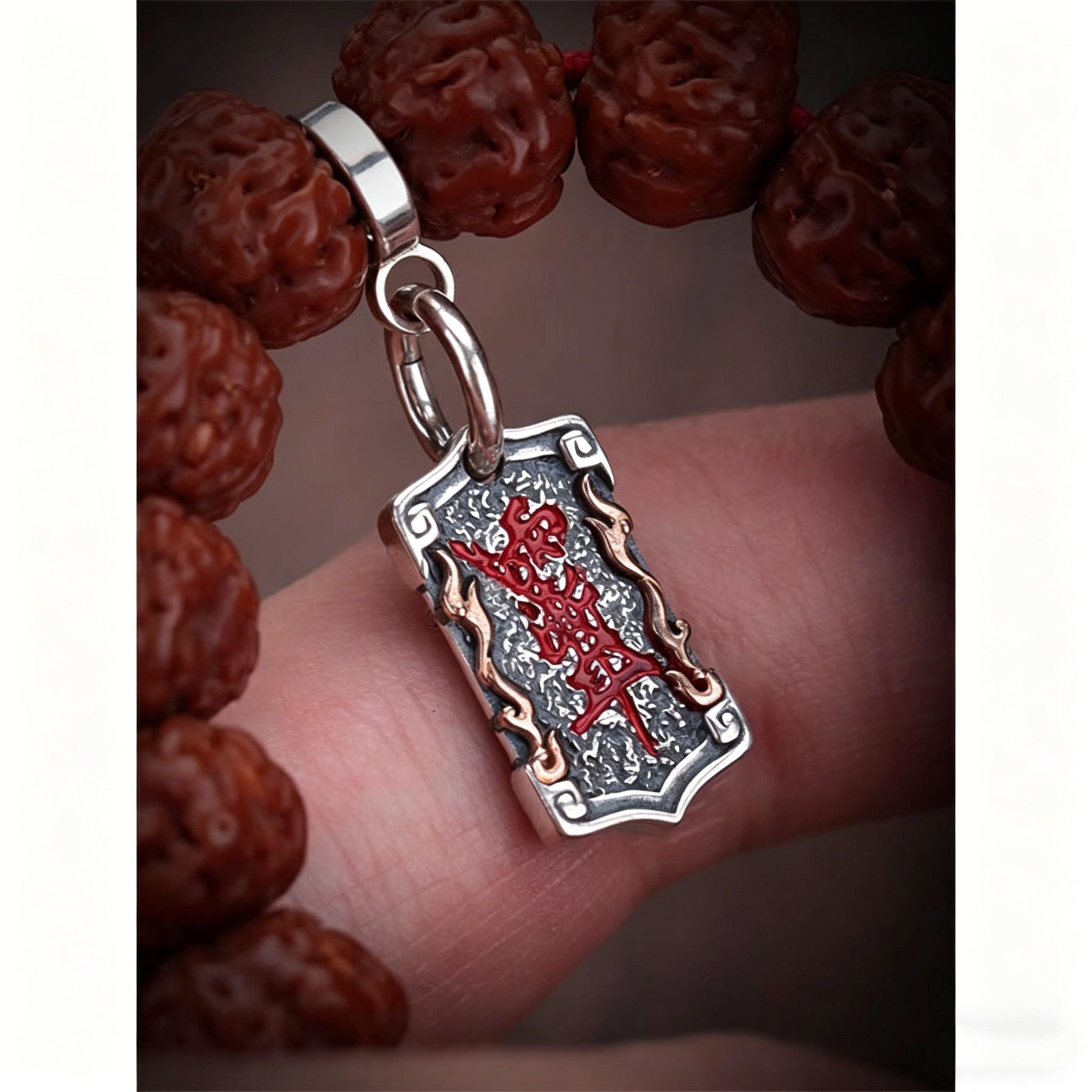 Taoist Zi Wei Hui "Yu Jian Er" Side Hanger | Antiqued Silver Protective Charm for Bracelets & Mala