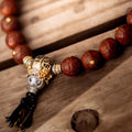 Taoist Fortune Gourd Guru Bead Set | Handcrafted Silver & Gold Tone Mala DIY Accessory for Bracelets