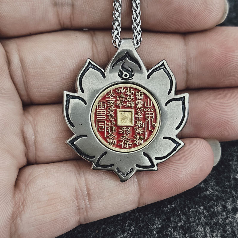 Chinese Guardian Lion "Shan Gui Ling" Pendant | Antiqued Copper Amulet for Luck & Protection