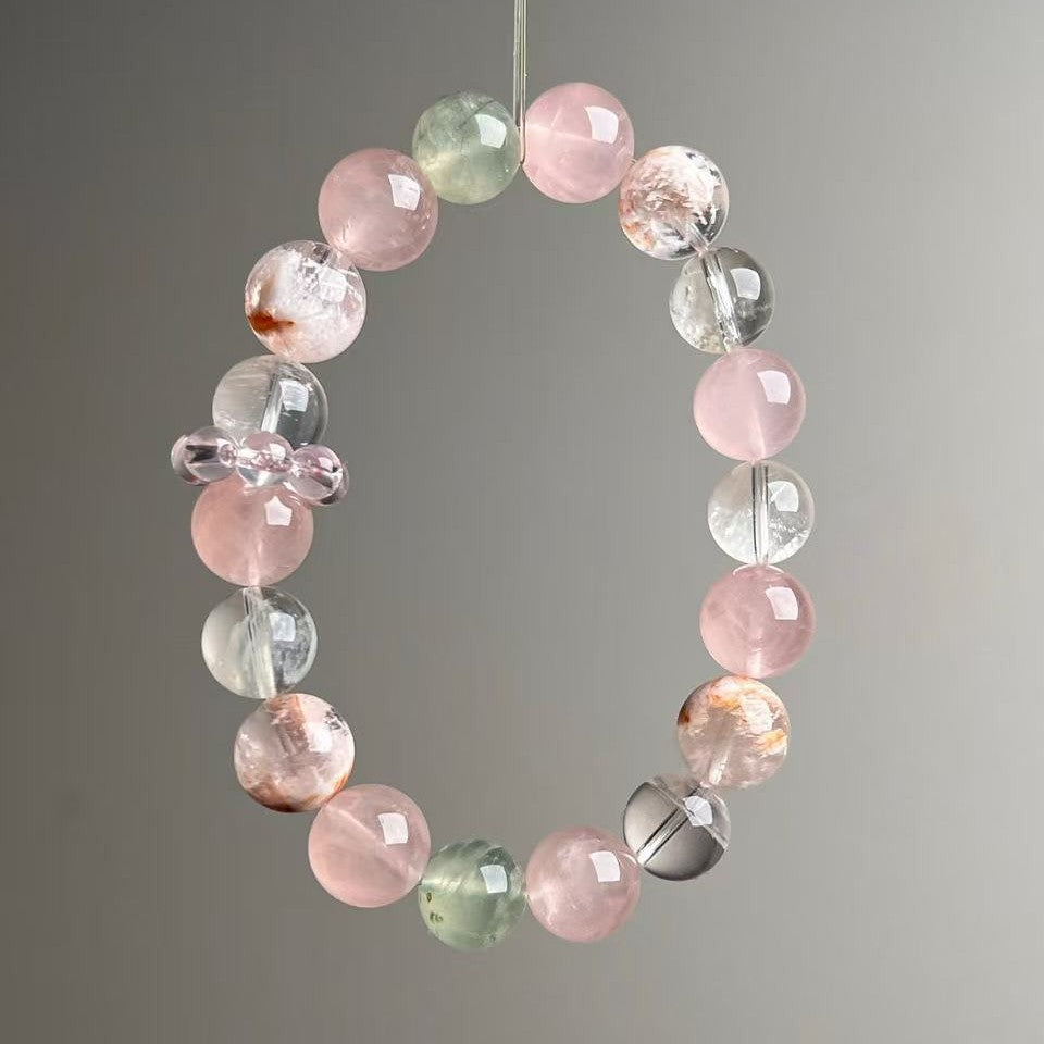 Natural Multi-Color Crystal Bracelet Rose Quartz Phantom Quartz - View 1