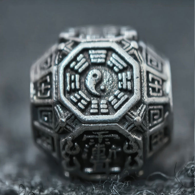 Taoist Zi Wei Hui Yin Yang Bagua Spacer Bead | Antiqued Copper Talisman Bead for Bracelet & Mala DIY