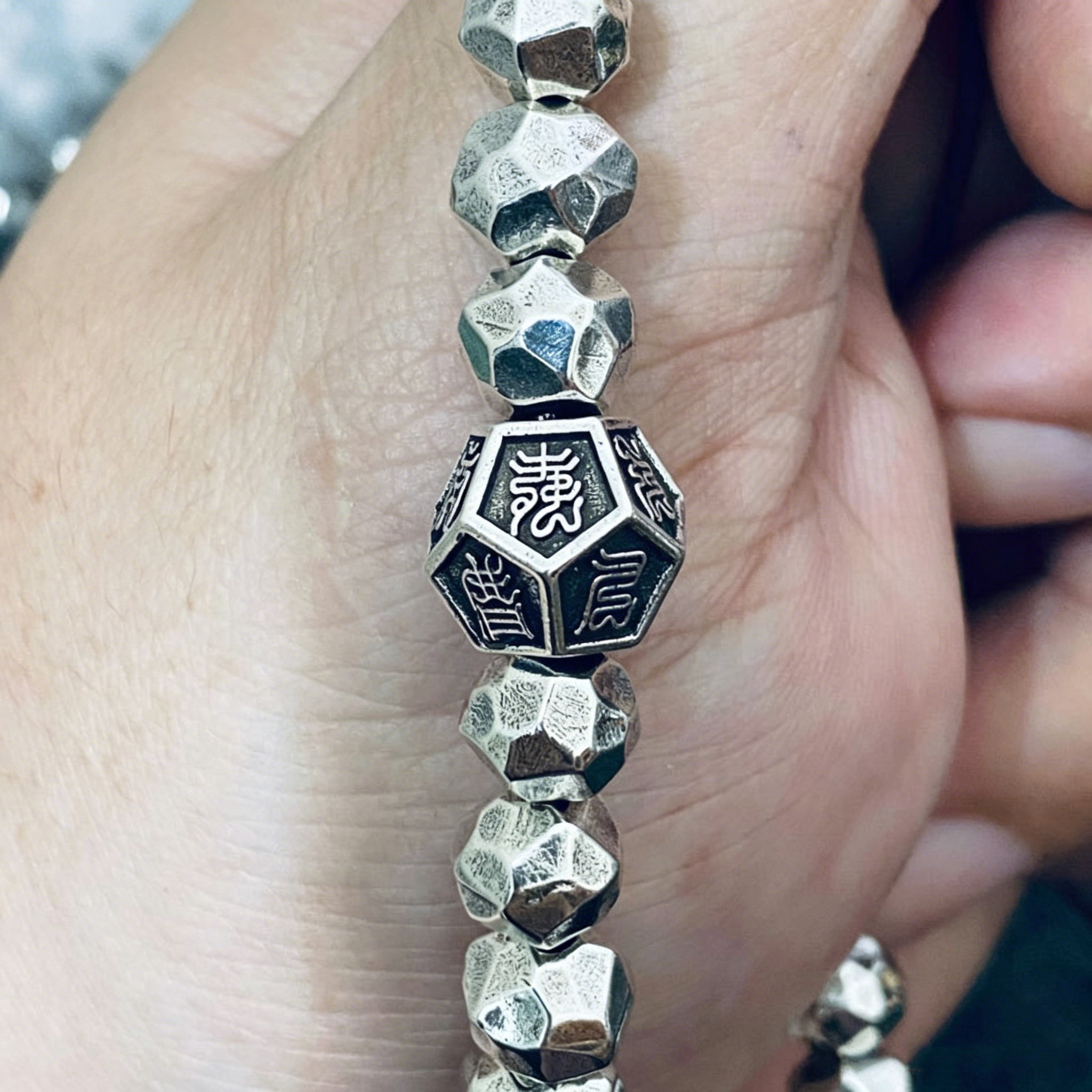 Taoist Lei Zu Cross Heavenly Scripture Spacer Bead | Copper Protective Amulet for DIY Bracelet & Mala