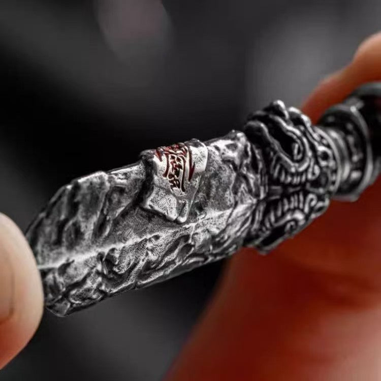 Taoist Spirit Talisman Sword Pendant | Handcrafted White Copper Protection Amulet (Multi-Use Charm)