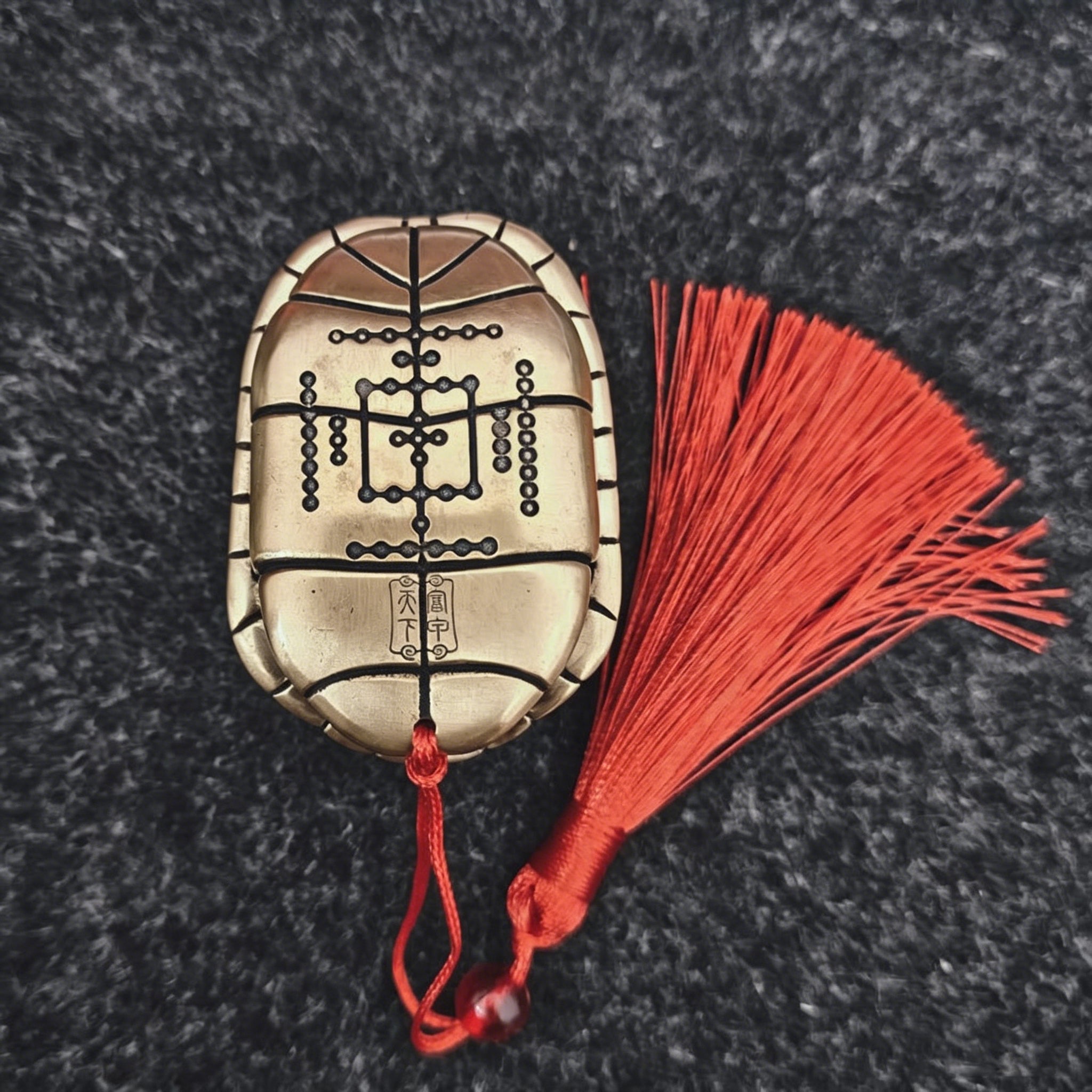 Dansonmonk Vintage Brass Turtle Shell Fortune-Telling Decor Pendant
