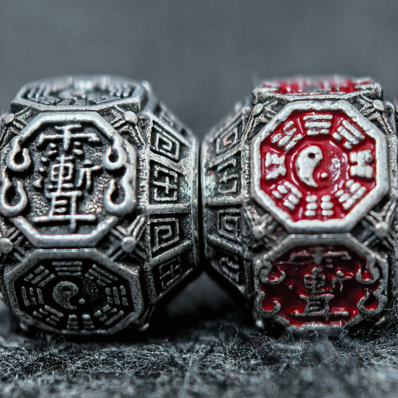 Taoist Zi Wei Hui Yin Yang Bagua Spacer Bead | Antiqued Copper Talisman Bead for Bracelet & Mala DIY