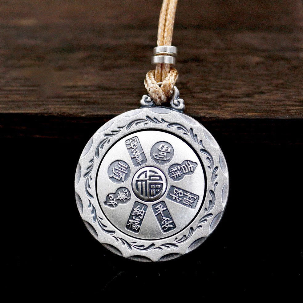 Dansenmonk Yellow Jambhala Wealth Talisman Pendant | Vintage Copper Silver-Plated Amulet