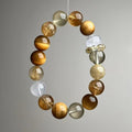 Natural Rutilated Quartz Tiger's Eye Mixed Bracelet 12mm - View 1