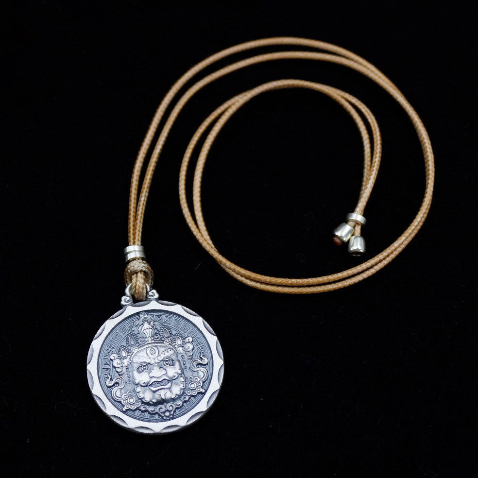 Dansenmonk Yellow Jambhala Wealth Talisman Pendant | Vintage Copper Silver-Plated Amulet