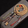 Dansenmonk Tibetan Butter Yellow Star Moon Bodhi 108 Mala | Ethnic Prayer Bead Necklace Bracelet