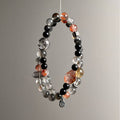 Natural Double-Loop Phantom Quartz Obsidian Crystal Bracelet - Necklace View 1