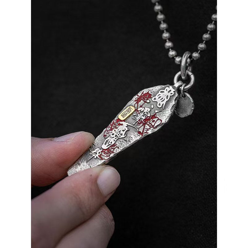 Taoist "Spirit Lion Top Fortune" (Ling Shi Shang Shang Qian) Pendant | Zi Wei Hui Amulet Charm