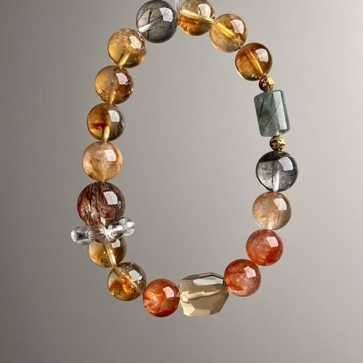 Natural High-Grade Citrine Mixed Crystal Bracelet 10mm - View 1