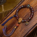 Tibetan Vintage Yak Bone Mala Bracelet | Inlaid Multi-Gem Barrel Beads, Old Collected Himalayan Prayer Bracelet 12*8mm