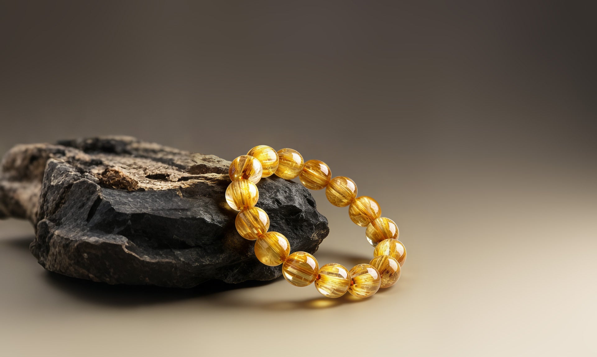 Golden Rutilated Quartz Bracelet – Money Magnet | Wealth Attraction Crystal | Premium Grade A