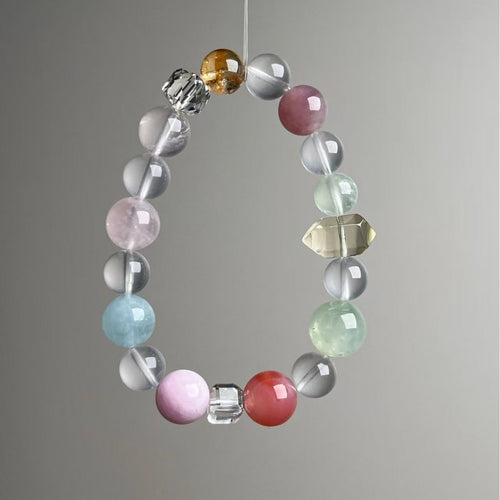 Natural Multi-Stone Crystal Love Bracelet - Side View