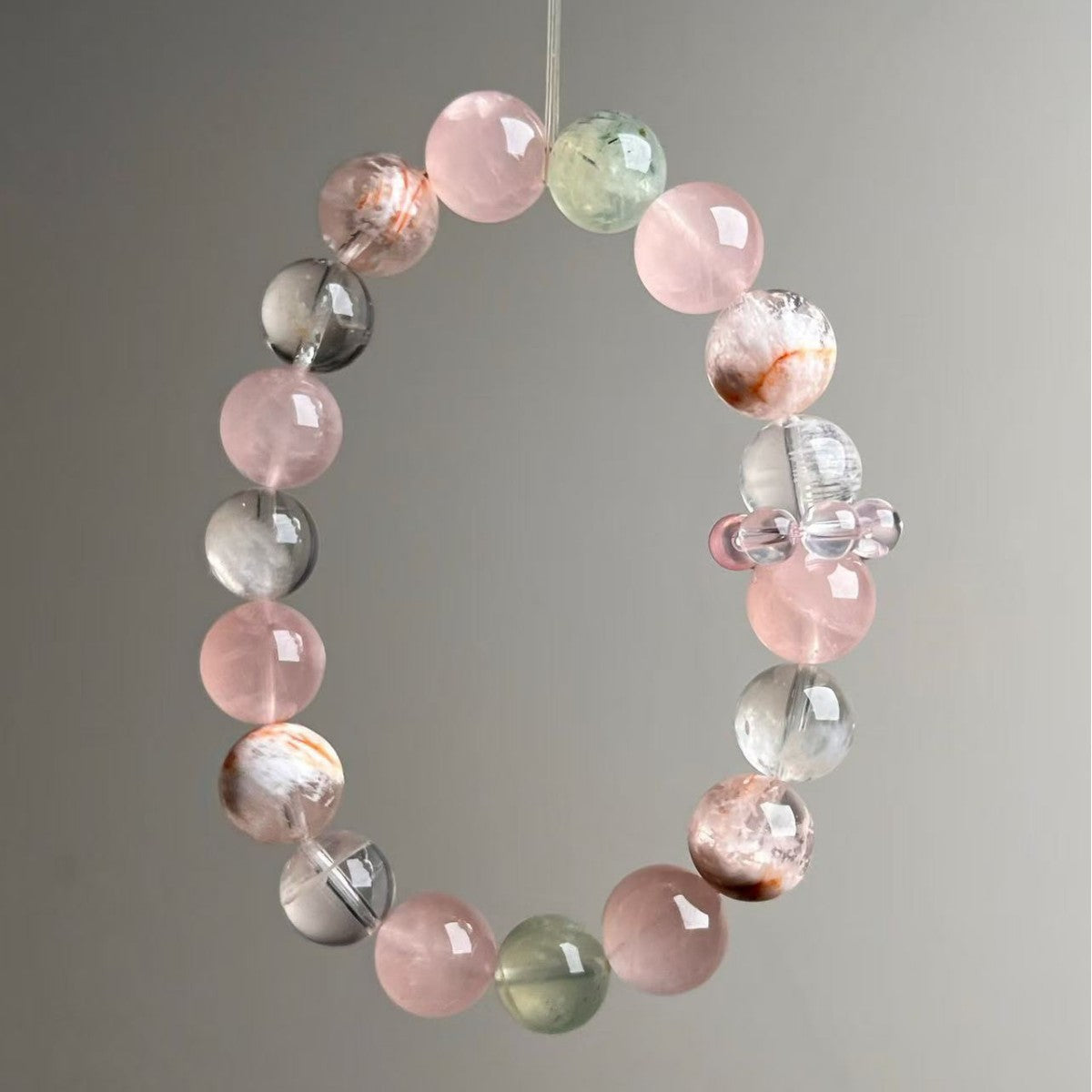 Natural Multi-Color Crystal Bracelet Rose Quartz Phantom Quartz - View 2