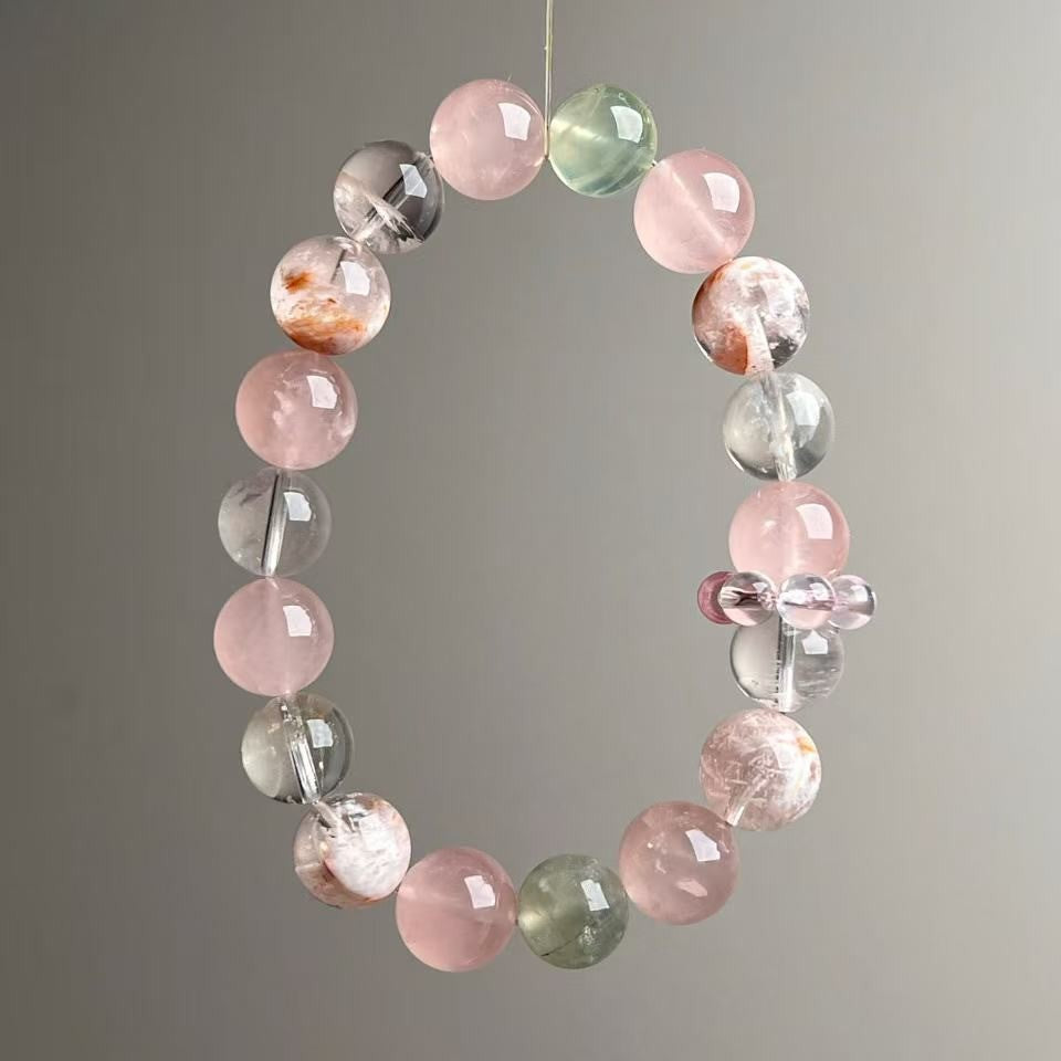 Natural Multi-Color Crystal Bracelet Rose Quartz Phantom Quartz - View 3