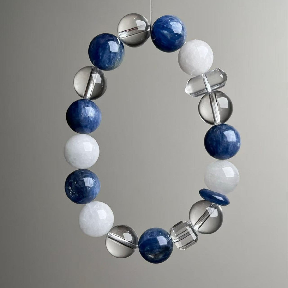Natural Kyanite Snow Phantom Moonstone Mixed Bracelet 12.5mm - View 3