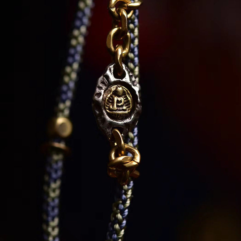 Gau box pendant back with six-syllable mantra and cloud engraving