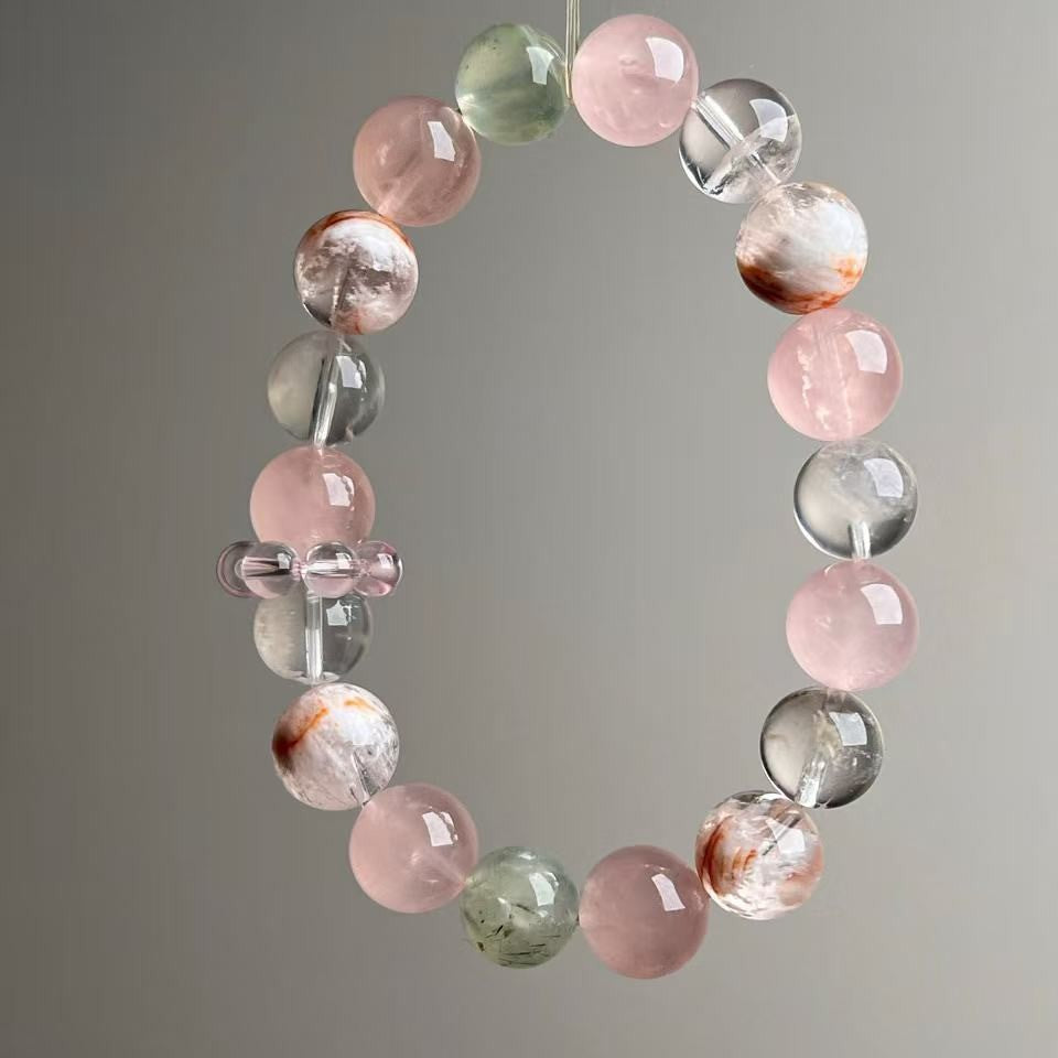 Natural Multi-Color Crystal Bracelet Rose Quartz Phantom Quartz - View 4