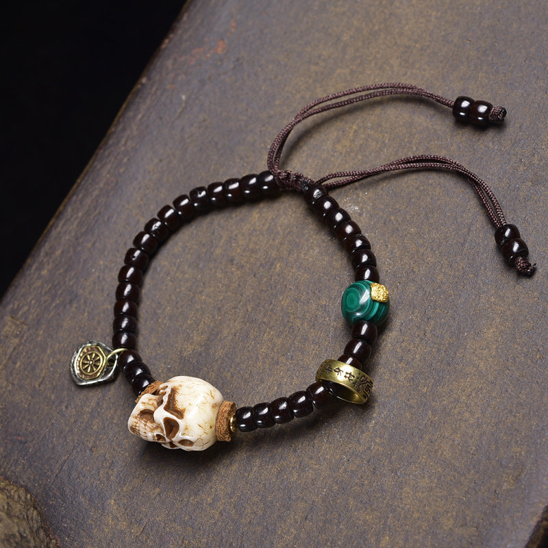 Tribal multi-gem dzi bead Citipati bracelet