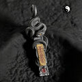 Dansenmonk Taoist Serpent Protection Talisman Pendant | Copper Alloy Energy Amulet