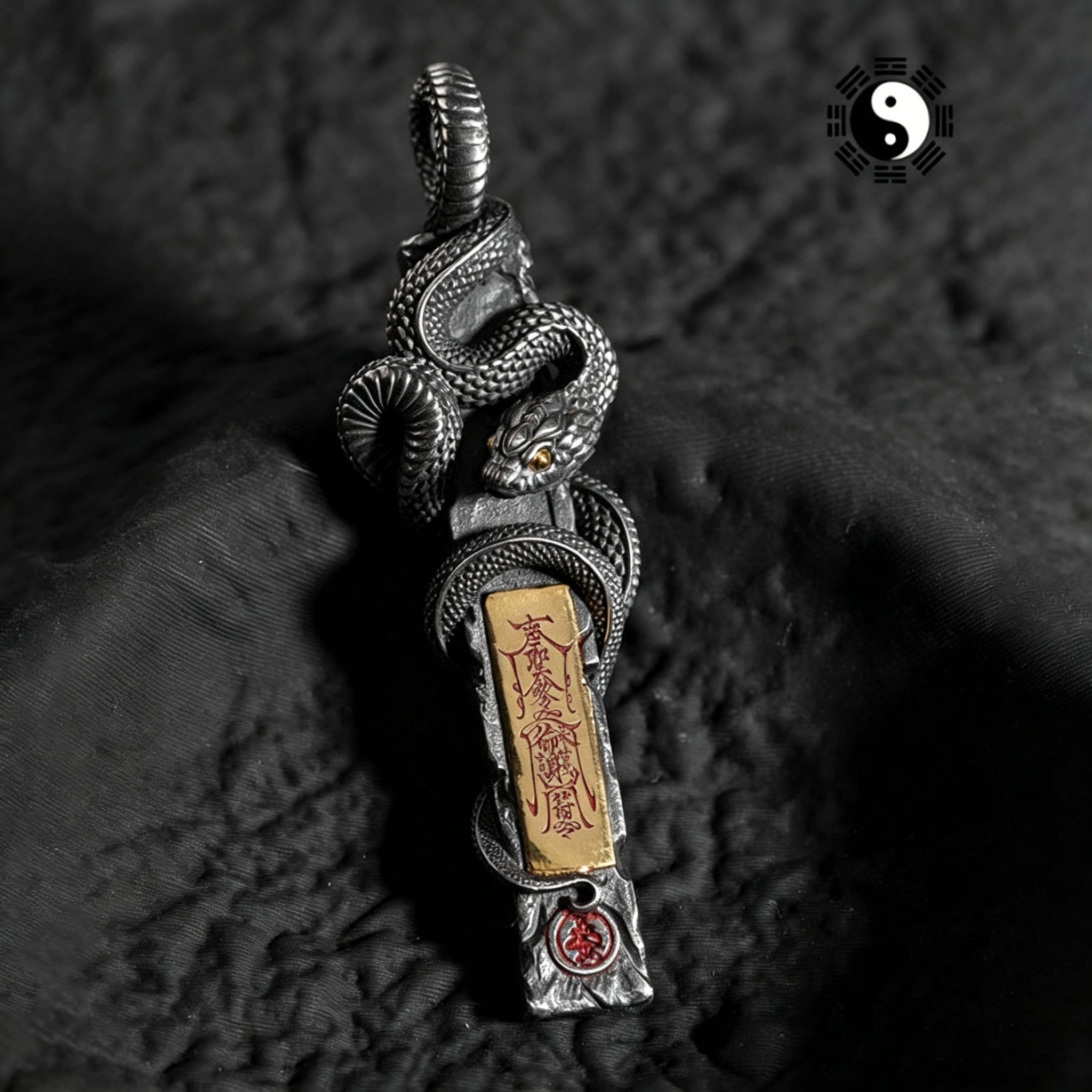 Dansenmonk Taoist Serpent Protection Talisman Pendant | Copper Alloy Energy Amulet