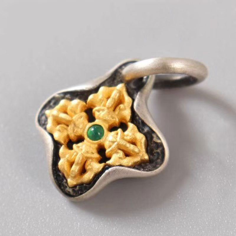 Tibetan Vajra Dorje Charm Pendant | Handcrafted Copper Amulet for DIY Bracelet & Mala Jewelry