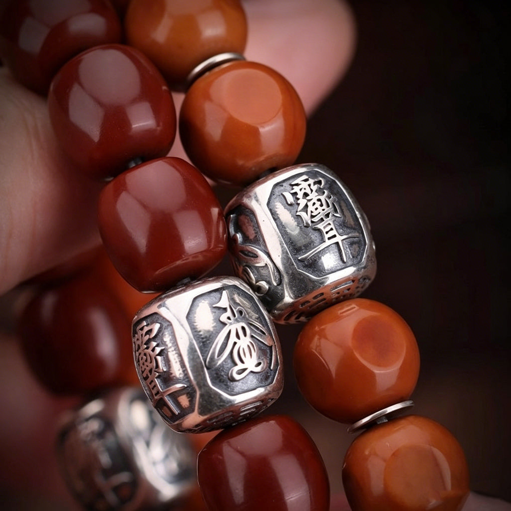 Dansenmonk Tibetan Silver Lotus Meditation Beads Spacer Set