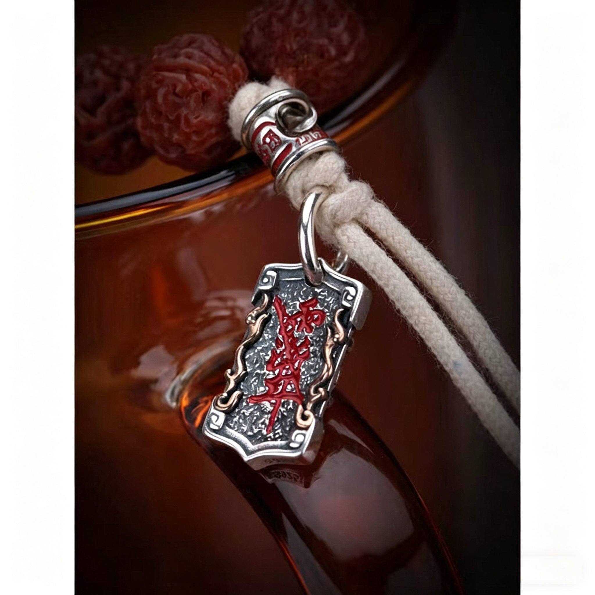 Taoist Zi Wei Hui "Yu Jian Er" Side Hanger | Antiqued Silver Protective Charm for Bracelets & Mala