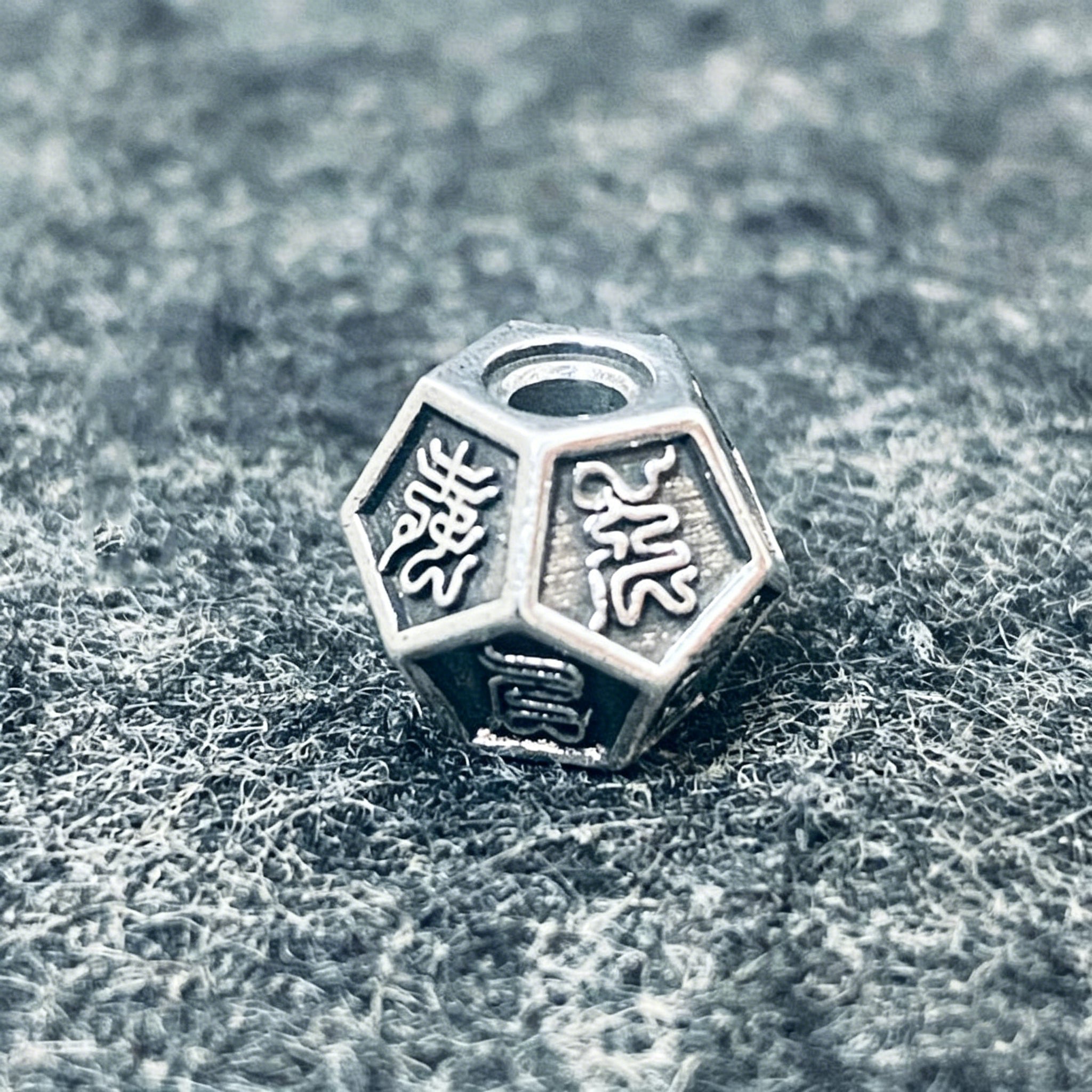 Taoist Lei Zu Cross Heavenly Scripture Spacer Bead | Copper Protective Amulet for DIY Bracelet & Mala