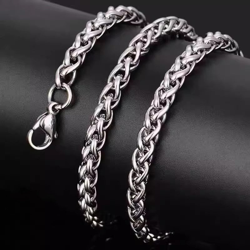 Men's 3mm Stainless Steel Dragon Bone Chain Necklace | Unisex DIY Pendant Chain