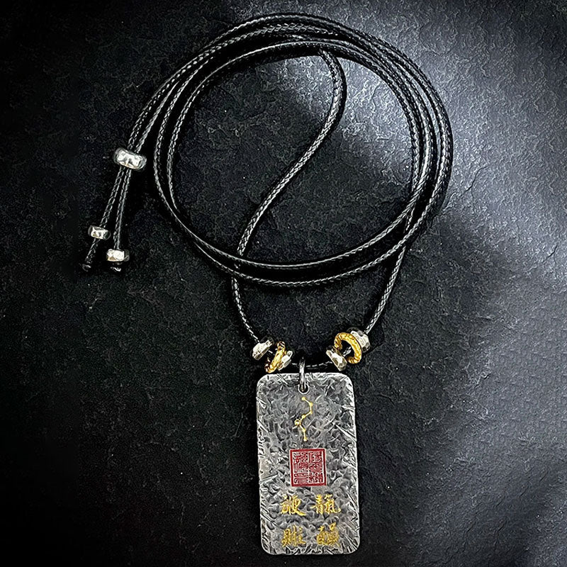Taoist Five Thunder Protection Amulet Pendant | Hand-Hammered Copper Talisman for Protection & Good Fortune