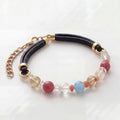 Chakra Balance Leather Bracelet | Mixed Crystal Healing | Unisex Energy Jewelry