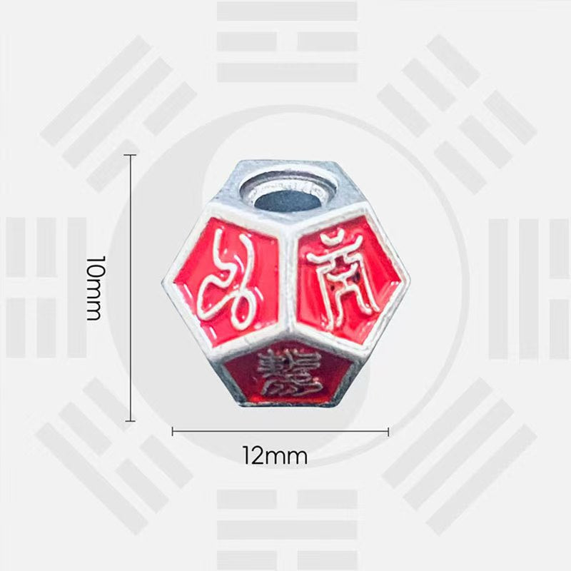 Taoist Lei Zu Cross Heavenly Scripture Spacer Bead | Copper Protective Amulet for DIY Bracelet & Mala