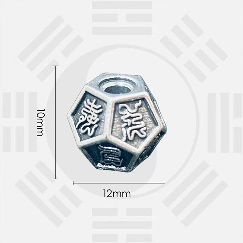 Taoist Lei Zu Cross Heavenly Scripture Spacer Bead | Copper Protective Amulet for DIY Bracelet & Mala